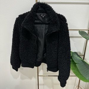Zara Black Faux Sherpa Jacket